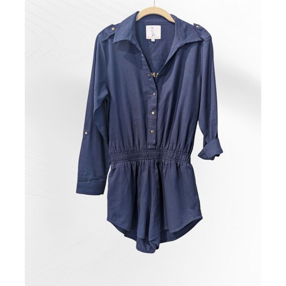 Southern Saint Blue Collar adjustable arm length romper  Sz S - Picture 4 of 9